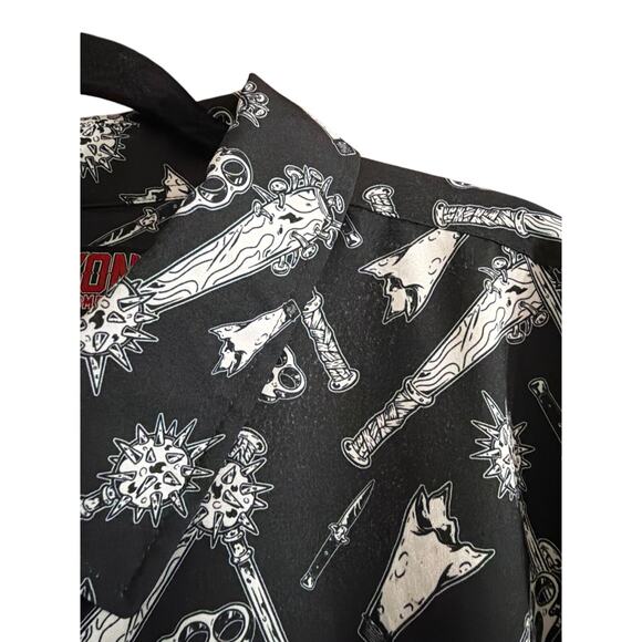 Dixxon Big Men's The Darkest Flannel Button Up Party Shirt Black & White Size 4X - Picture 4 of 8